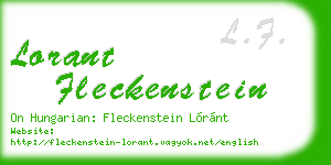 lorant fleckenstein business card
