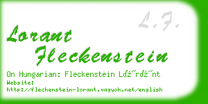 lorant fleckenstein business card